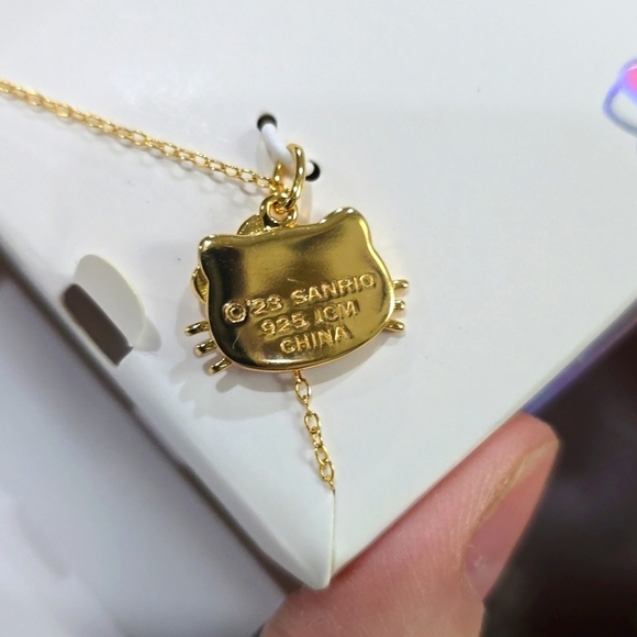 Hello Kitty Pendant Necklace ✦ 925 Silver Fuchsia Swarovski ✦ Gold Chain NWT - Picture 11 of 14